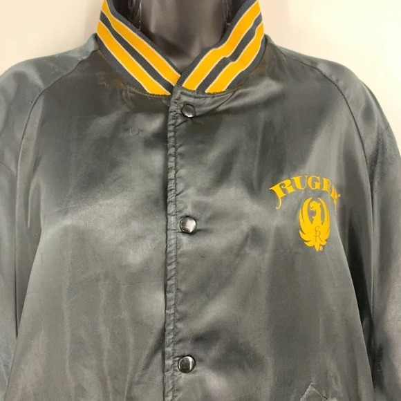 Pla Jac By Dunbrooke Men's Vintage Snap Up Ruger Classic Bomber Jacket Size L - Picture 4 of 10